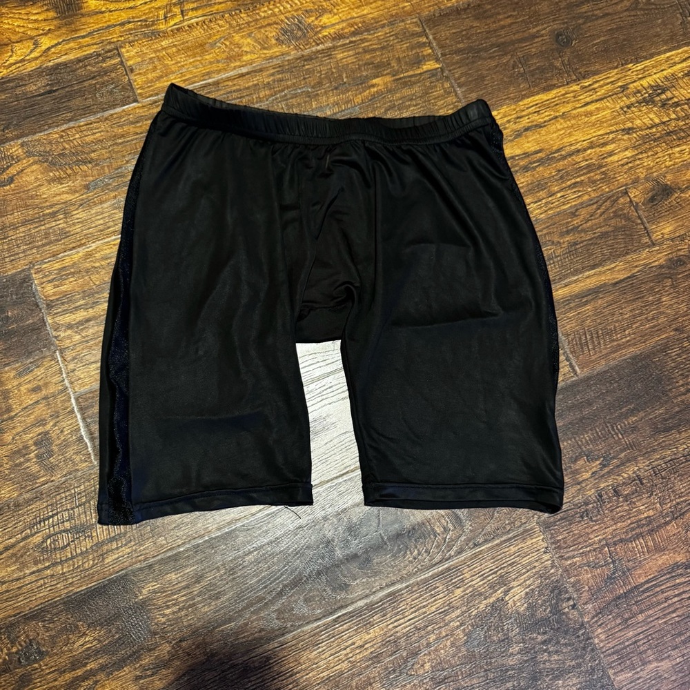 N2N Bodywear Black Boxer Briefs Semi-sheer w/Tuxedo Stripe - Size XL